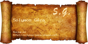 Solymos Géza névjegykártya