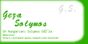 geza solymos business card